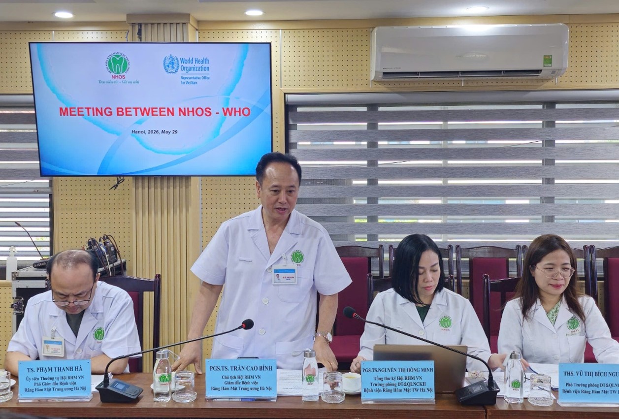 PGS.TS. Trần Cao Bính, Chủ tịch Hội Răng Hàm Mặt Việt Nam, Giám đốc Bệnh viện phát biểu